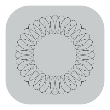 Çember yarıçap motifi, mandala illüstrasyon ögesi