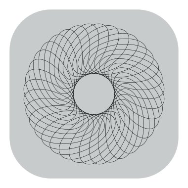 Çember yarıçap motifi, mandala illüstrasyon ögesi