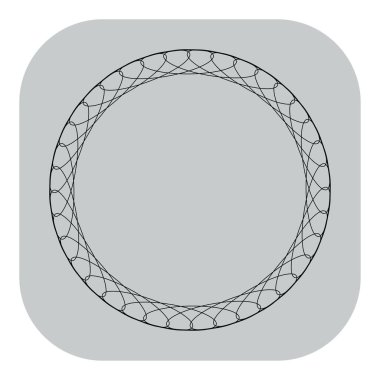 Circle radial motif, mandala illustrative element