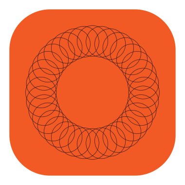 Çember yarıçap motifi, mandala illüstrasyon ögesi