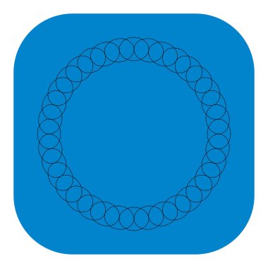 Çember yarıçap motifi, mandala illüstrasyon ögesi