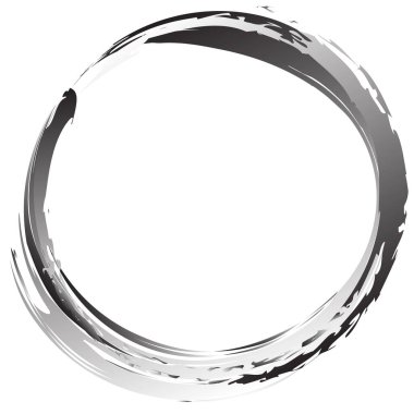 Grungy, textured circle element. Circular splatter shape