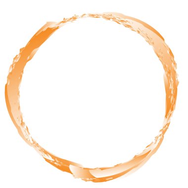 Grungy, textured circle element. Circular splatter shape