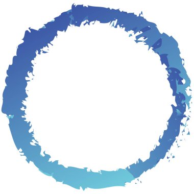 Grungy, textured circle element. Circular splatter shape