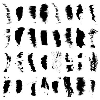 Grungy paint brush, brush stroke effect shape, element