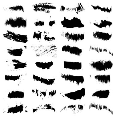 Grungy paint brush, brush stroke effect shape, element