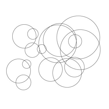 Rastgele daireler soyut geometrik bileşim