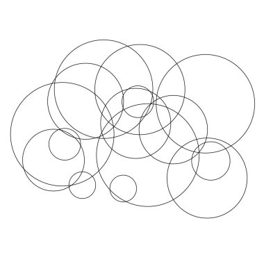 Rastgele daireler soyut geometrik bileşim