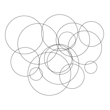 Rastgele daireler soyut geometrik bileşim