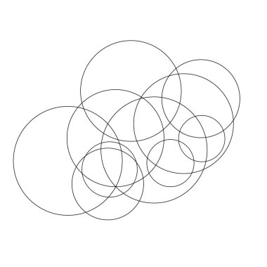 Rastgele daireler soyut geometrik bileşim