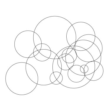 Rastgele daireler soyut geometrik bileşim