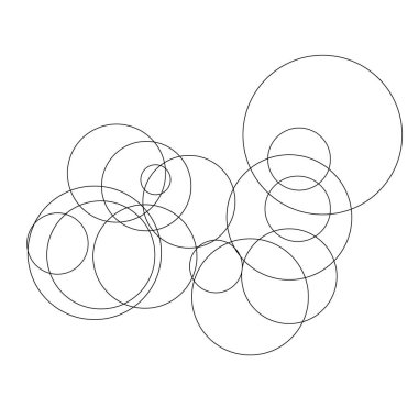 Rastgele daireler soyut geometrik bileşim