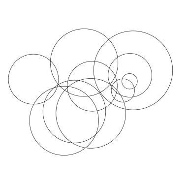 Rastgele daireler soyut geometrik bileşim