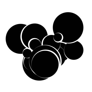 Rastgele daireler soyut geometrik bileşim