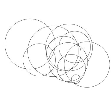 Rastgele daireler soyut geometrik bileşim