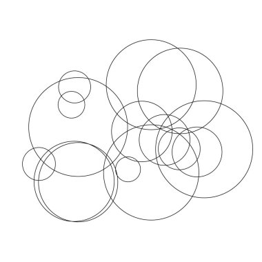 Rastgele daireler soyut geometrik bileşim