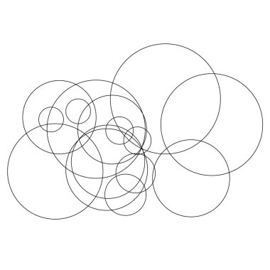 Rastgele daireler soyut geometrik bileşim