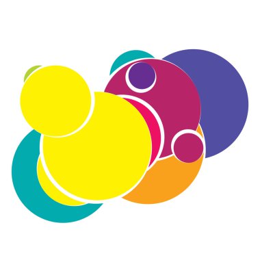 Rastgele daireler soyut geometrik bileşim