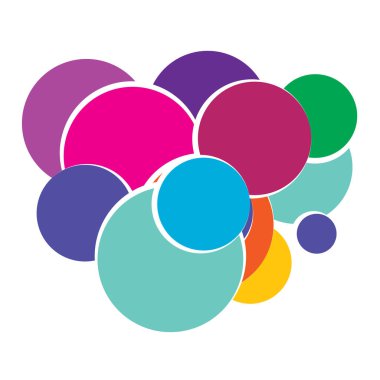 Rastgele daireler soyut geometrik bileşim