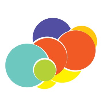 Rastgele daireler soyut geometrik bileşim