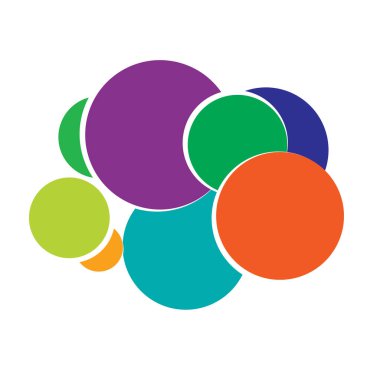 Rastgele daireler soyut geometrik bileşim