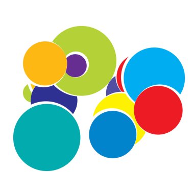 Rastgele daireler soyut geometrik bileşim