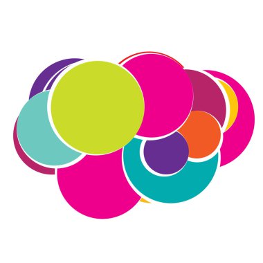 Rastgele daireler soyut geometrik bileşim