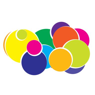 Rastgele daireler soyut geometrik bileşim