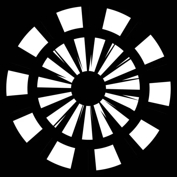 Élément Cercle Géométrique Avec Lignes Pointillées Élément Radial Rayonnant Illustration — Image vectorielle
