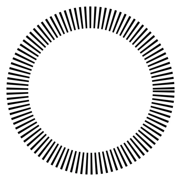 Kesik çizgileri olan geometrik daire ögesi. Geometrik radyal, yayıcı element. Stock vektör illüstrasyonu, klip- art grafikleri