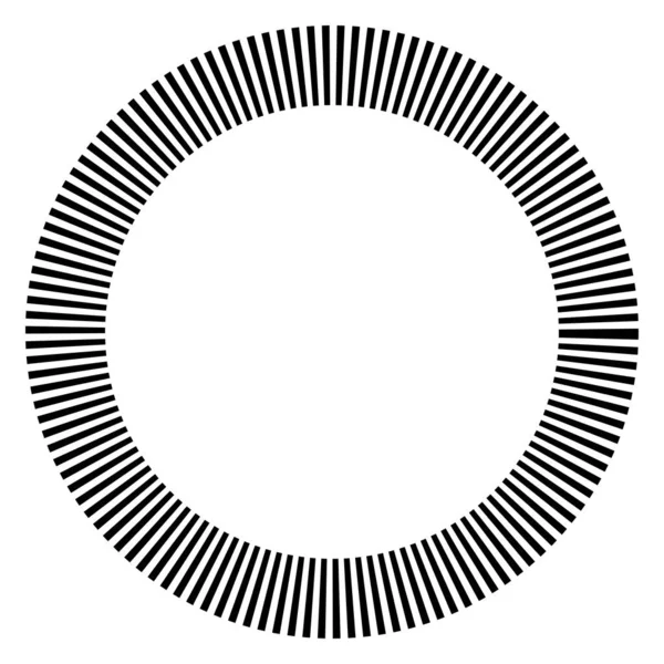 Kesik çizgileri olan geometrik daire ögesi. Geometrik radyal, yayıcı element. Stock vektör illüstrasyonu, klip- art grafikleri