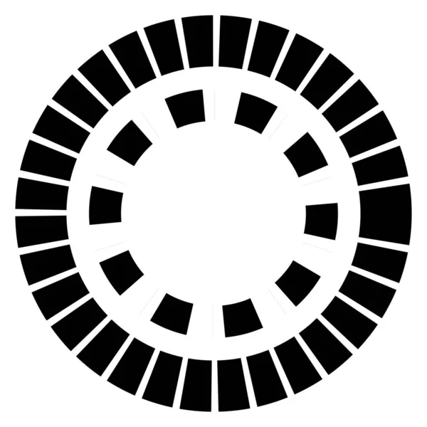 Geometrický Kruhový Prvek Přerušovanými Čárami Geometrický Radiální Vyzařující Prvek Skladová — Stockový vektor