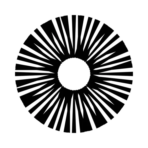Kesik çizgileri olan geometrik daire ögesi. Geometrik radyal, yayıcı element. Stock vektör illüstrasyonu, klip- art grafikleri