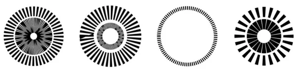 Geometrische Cirkel Element Met Stippellijnen Geometrische Radiale Stralende Element Voorraad — Stockvector