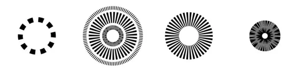 Геометричний Елемент Кола Штриховими Лініями Геометричний Радіальний Випромінюючий Елемент Стокова — стоковий вектор