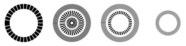 Élément Cercle Géométrique Avec Lignes Pointillées Géométrique Radiale Élément Rayonnant — Image vectorielle