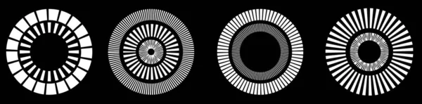 Geometryczny Element Okręgu Kreską Geometryczny Promieniujący Element Ilustracja Wektora Akcji — Wektor stockowy