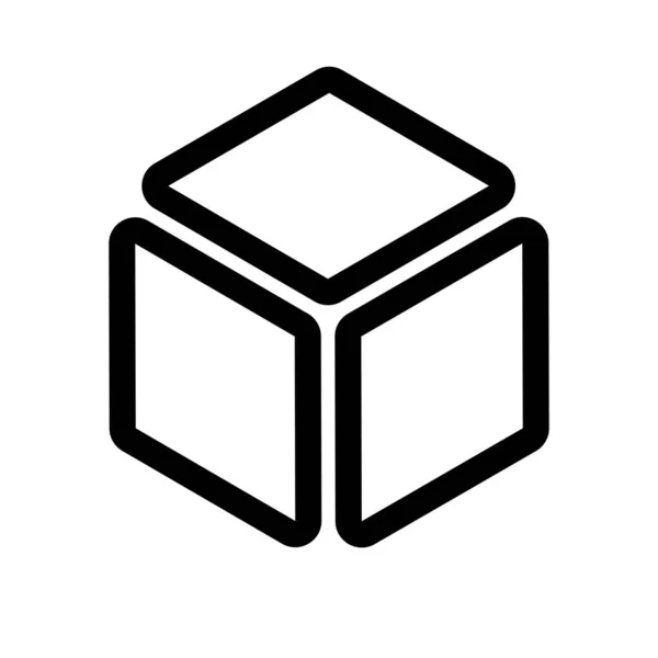 Isometric Cube Element Icon Cubist Abstract Shape Stock Vector Illustration — стоковый вектор