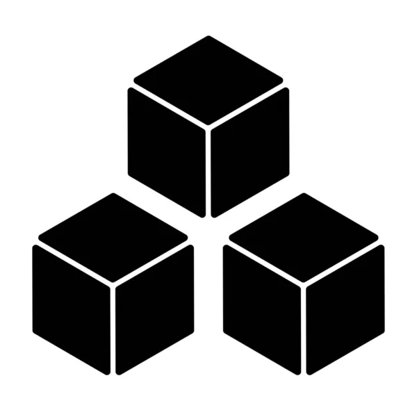 Изометрический Кубический Элемент Значок Кубистская Трехмерная Форма Векторная Иллюстрация Клип — стоковый вектор