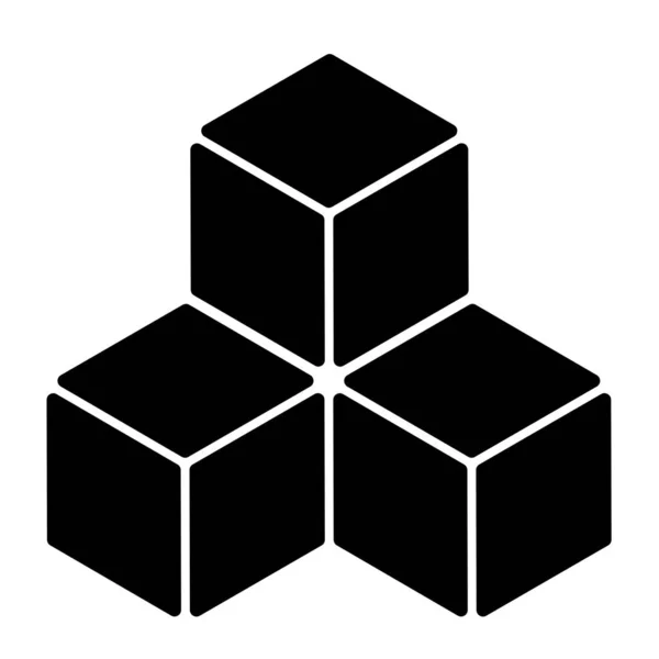 Изометрический Кубический Элемент Значок Кубистская Трехмерная Форма Векторная Иллюстрация Клип — стоковый вектор