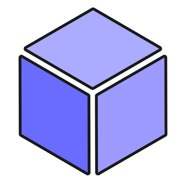 Isometriskt Kubelement Ikon Kubistiskt Abstrakt Form Stock Vektor Illustration Klipp — Stock vektor