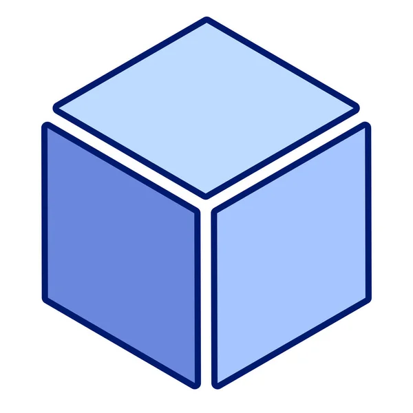 Isometric Cube Element Icon Cubist Abstract Shape Stock Vector Illustration — Διανυσματικό Αρχείο