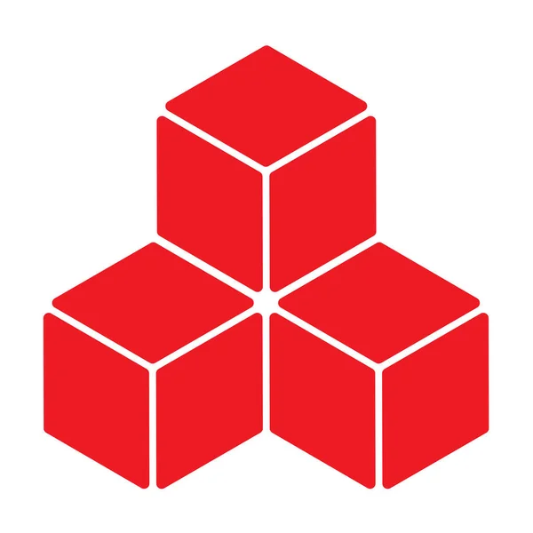 Elemento Cubo Isométrico Ícone Cubista Forma Abstrato Ilustração Vetorial Estoque —  Vetores de Stock