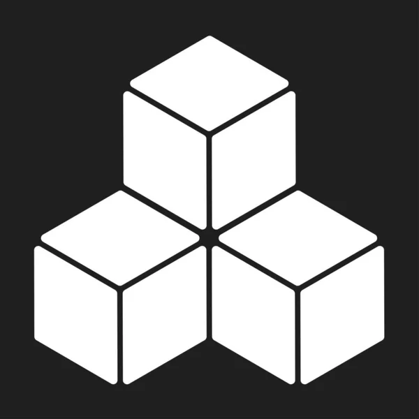 Isometric Cube Element Icon Cubist Abstract Shape Stock Vector Illustration — Stok Vektör