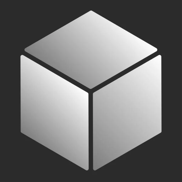 Elemento Cubo Isométrico Ícone Cubista Forma Abstrato Ilustração Vetorial Estoque — Vetor de Stock