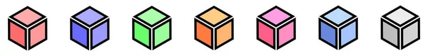 Isometric Cube Element Icon Cubist Abstract Shape Stock Vector Illustration — стоковый вектор