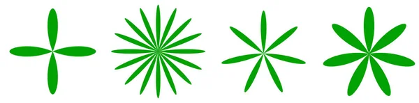 Blatt Blüten Und Pflanzensilhouettenelemente Bestandsvektorillustration Clip Art Grafiken — Stockvektor