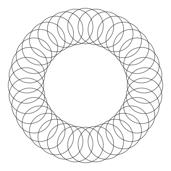 Círculo Motivo Radial Mandala Elemento Ilustrativo — Vetor de Stock