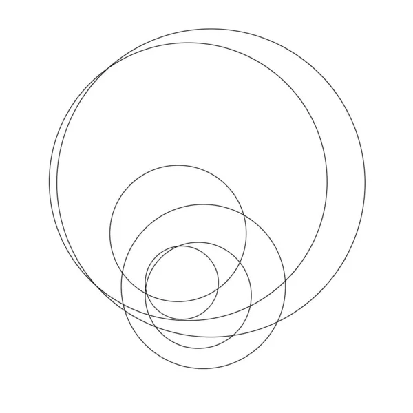 Slumpmässiga Cirklar Cirkelringar Geometriskt Designelement — Stock vektor