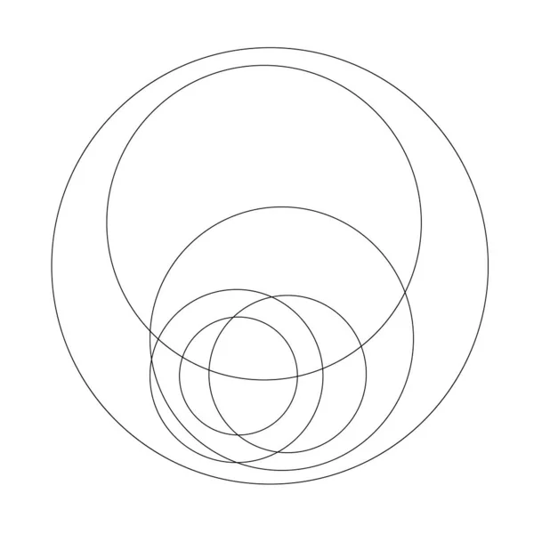 Zufällige Kreise Runde Ringe Geometrisches Gestaltungselement — Stockvektor